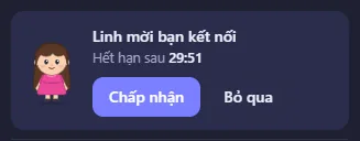 Nút Chấp nhận lời mời