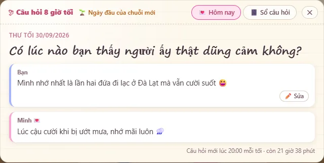 Cả hai đã trả lời, thư mở ra